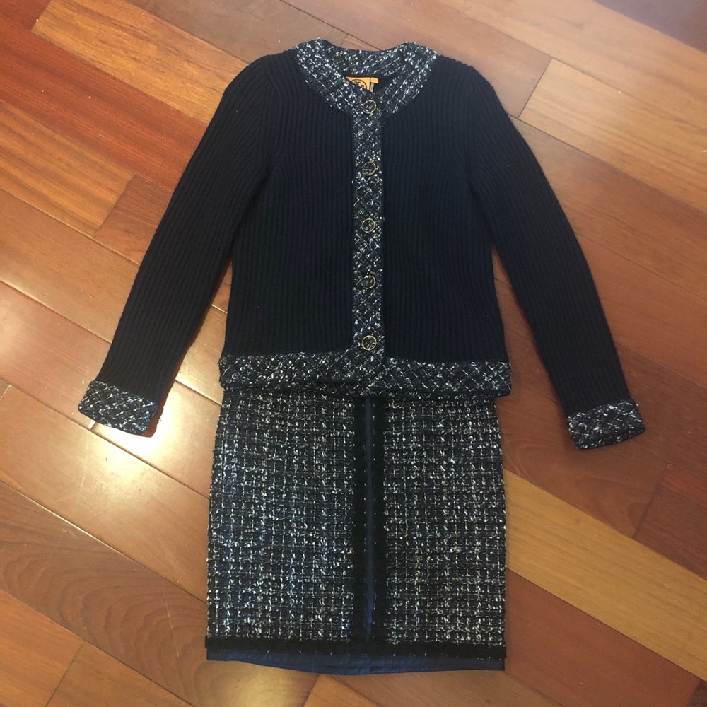 Tory Burch Annabelle Tweed Sweater Skirt Set